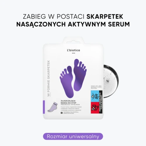 L'biotica Home Spa maska złuszczająca do stóp, 1 para skarpetek - Usuwa martwy, zrogowaciały naskórek - 1