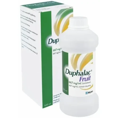 Duphalac Fruit 667 mg/ml, roztwór doustny, 500 ml - Płyn o aromacie śliwkowym z laktulozą, wspomaga leczenie objawowe zaparć - 1