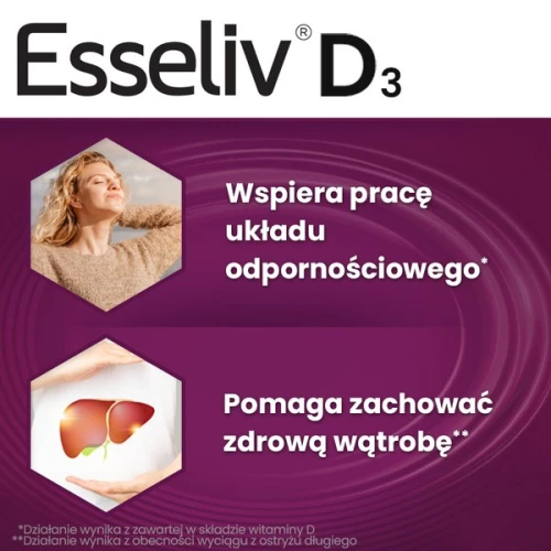 Esseliv D3, 50 kapsułek - Wsparcie wątroby i odporności, preparat z fosfolipidami i witaminą D3 dla dorosłych - 5