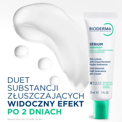 Bioderma Sebium Kerato+, żel-krem przeciw niedoskonałościom, 30 ml - Redukuje wypryski i zaskórniki jednocześnie stymulując odnowę naskórka - 3