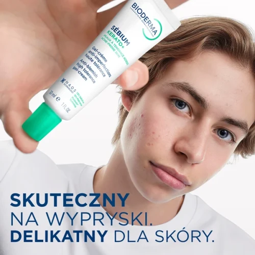 Bioderma Sebium Kerato+, żel-krem przeciw niedoskonałościom, 30 ml - Redukuje wypryski i zaskórniki jednocześnie stymulując odnowę naskórka - 5