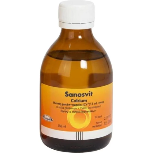 Sanosvit Calcium, syrop o smaku bananowym, 150ml - Uzupełnia niedobory wapnia u dzieci od 1 roku życia - 3