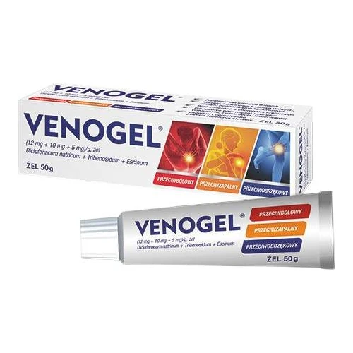 Venożel, żel 50 g - Działa przeciwbólowo, przeciwzapalnie i przeciwobrzękowo - 1