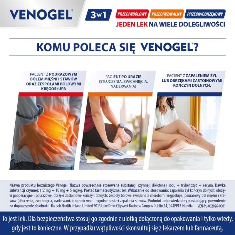Venogel żel, 50 g - Działa przeciwbólowo, przeciwzapalnie i przeciwobrzękowo - 2