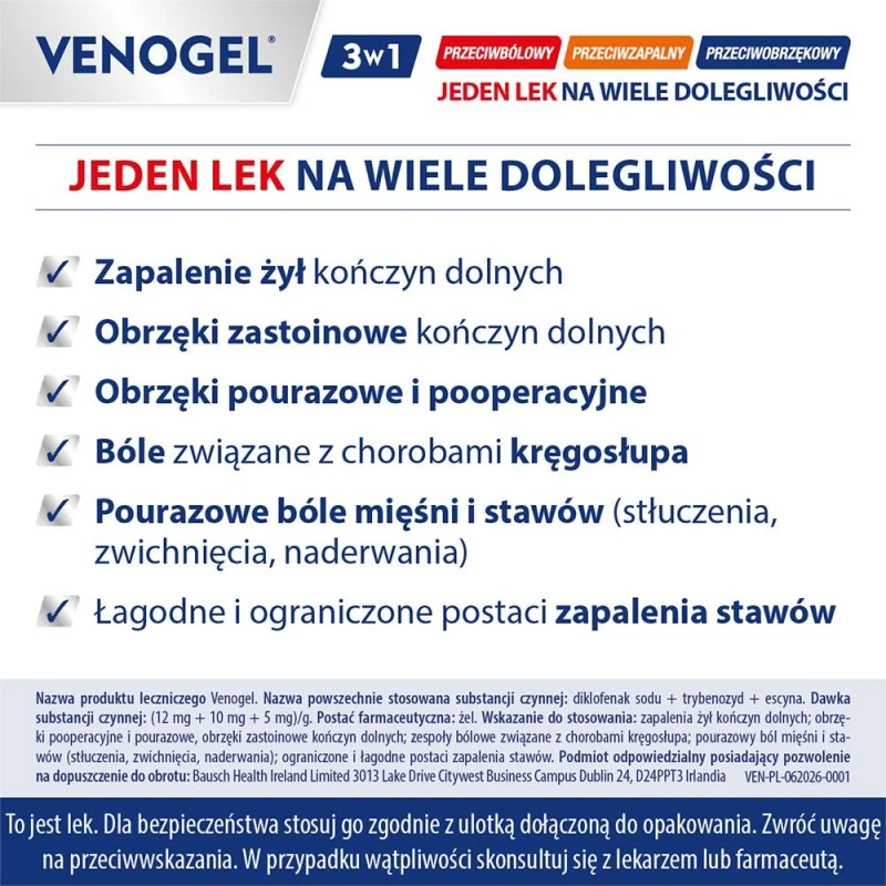 Venogel żel, 50 g - Działa przeciwbólowo, przeciwzapalnie i przeciwobrzękowo - 5