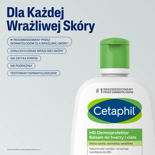 Cetaphil MD Dermaprotector, balsam do twarzy i ciała, 250 ml - Lekki balsam do skóry suchej, normalnej lub wrażliwej - 3