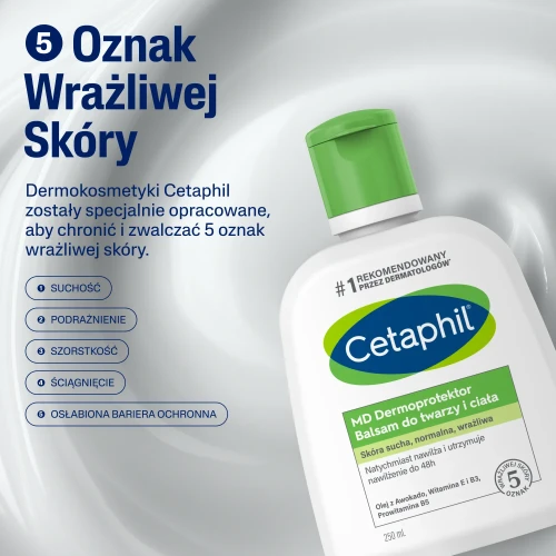 Cetaphil MD Dermaprotector, balsam do twarzy i ciała, 250 ml - Lekki balsam do skóry suchej, normalnej lub wrażliwej - 5