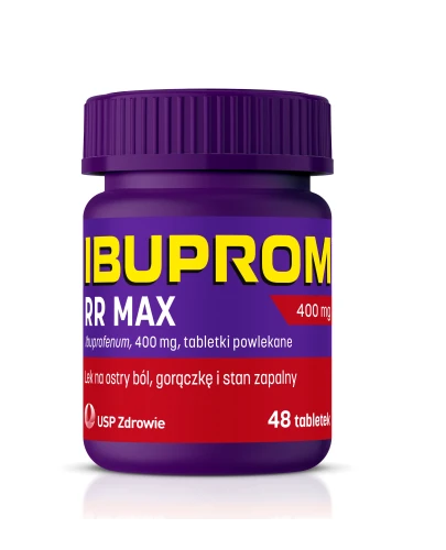 Ibuprom RR Max 400 mg, 48 tabletki - O działaniu przeciwbólowym, przeciwgorączkowym i przeciwzapalnym - 1