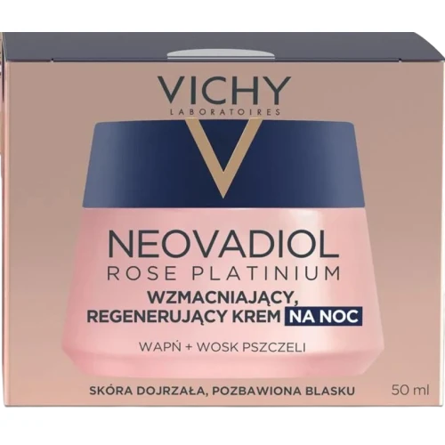 Vichy Neovadiol Rose Platinium krem na noc, 50 ml - Rewitalizujący i ujędrniający do skóry dojrzałej po 60 roku życia - 1