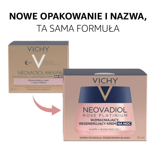 Vichy Neovadiol Rose Platinium krem na noc, 50 ml - Rewitalizujący i ujędrniający do skóry dojrzałej po 60 roku życia - 2