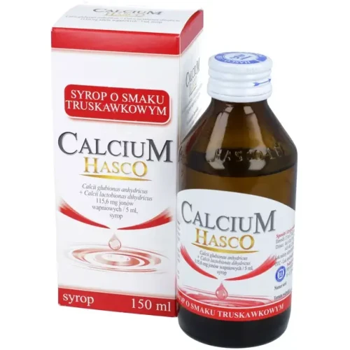 Calcium Hasco, syrop o smaku truskawkowym, 150 ml - Syrop z wapniem dla dzieci i dorosłych - 2
