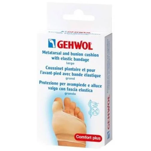 Gehwol Poduszka przeciwuciskowa na halluksy z opaską, duża, 1 sztuka - Elastyczna, dopasowuje się  do każdego obuwia - 1