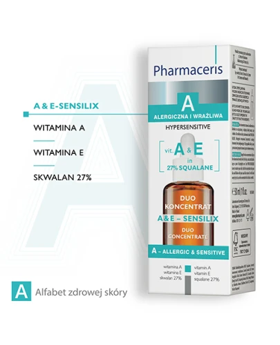 Pharmaceris A A&E-Sensilix, duo koncentrat z wit. A i E, 30 ml - Kuracja regenerująca do skóry alergicznej i wrażliwej - 1