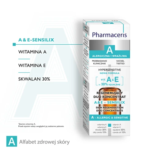 Pharmaceris A A&E Sensilix Regenerujący duo koncentrat, 30 ml - Z witaminami A i E dla skóry wrażliwej i alergicznej - 2
