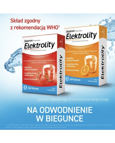 Stoperan Elektrolity smak pomarańczowy, 7 saszetek - Proszek do rozpuszczania w wodzie, dla dzieci od 3. roku życia i dorosłych z biegunką - 5