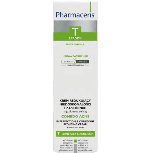 Pharmaceris T Comedo Acne, krem przeciw zaskórnikom, 40 ml - Odblokowuje i zwęża pory, do codziennej pielęgnacji  od 12. roku życia - 1