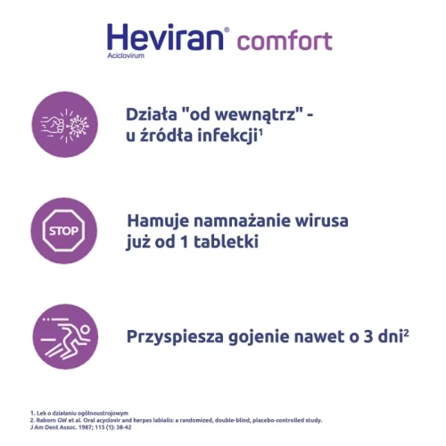 Heviran Comfort 200mg, 25 tabletek - Z acyklowirem o działaniu przeciwwirusowym - 1