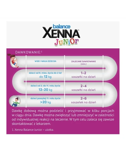 Xenna Balance Junior, proszek do sporządzenia roztworu doustnego 14 saszetek - Które w naturalny sposób regulują pracę jelit - 4