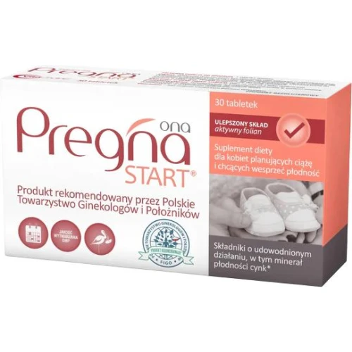 Pregna Start Ona dla kobiet, 30 tabletek - Z aktywną formę kwasu foliowego dla kobiet planujących ciążę - 1