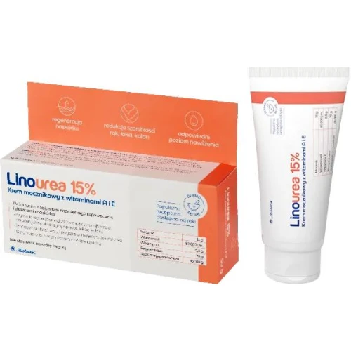 Linourea 15%, krem mocznikowy z witaminami A i E, 50 g - Do skóry suchej z objawami nadmiernego rogowacenia i złuszczenia naskórka - 4