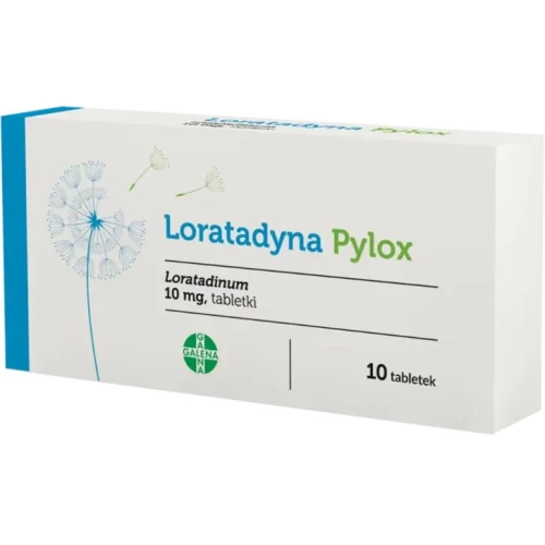 Loratadyna Pylox, 10mg, 10 tabletek - Na alergiczny nieżyt nosa, łagodzi uciążliwe objawy alergii - 1