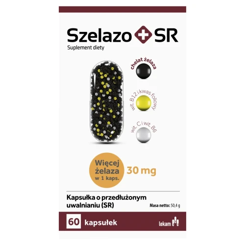 Szelazo + SR, 60 kapsułek - Z żelazem pomaga w prawidłowej produkcji czerwonych krwinek i hemoglobiny - 3