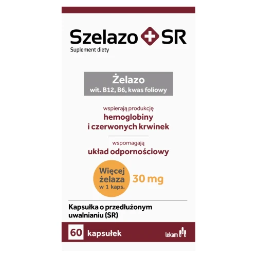 Szelazo + SR, 60 kapsułek - Z żelazem pomaga w prawidłowej produkcji czerwonych krwinek i hemoglobiny - 4