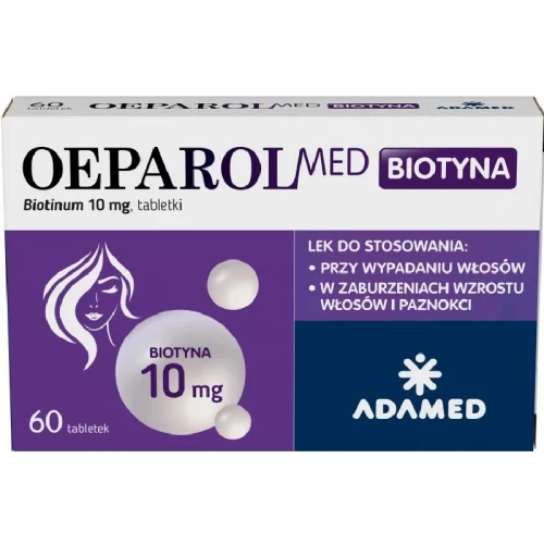 OeparolMed Biotyna 60 tabletek - Wspomaga kondycję włosów, skóry i paznokci - 1