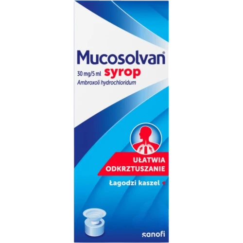Mucosolvan 30mg/5ml, syrop 200 ml - Syrop z ambroksolem, ułatwia odkrztuszanie i łagodzi kaszel - 1