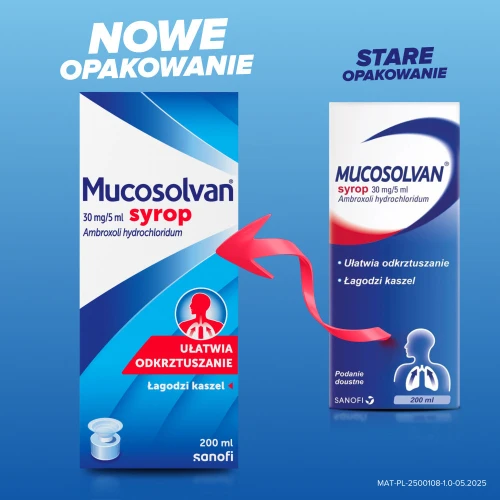Mucosolvan 30mg/5ml, syrop 200 ml - Syrop z ambroksolem, ułatwia odkrztuszanie i łagodzi kaszel - 2