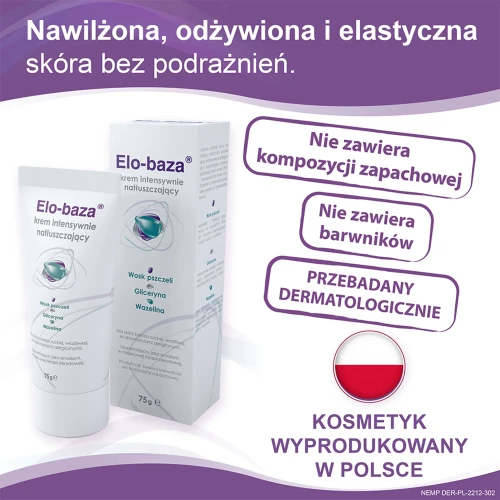 Elo-baza Krem intensywnie natłuszczający, 75g - Krem natłuszczający do skóry wrażliwej i alergicznej z naturalnymi składnikami - 5
