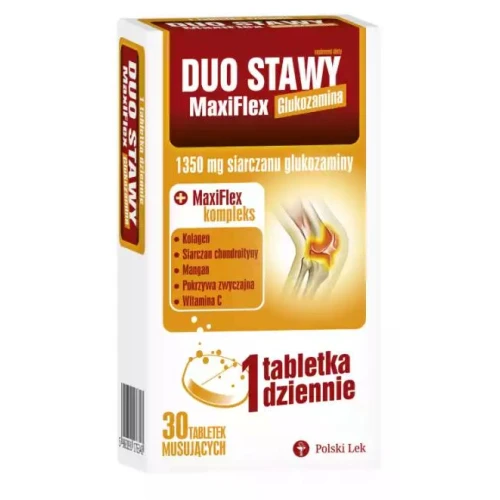 Duo Stawy MaxiFlex, 30 tabletek musujących - Z siarczanem glukozaminy, chondroityny i kolagenem  - 1