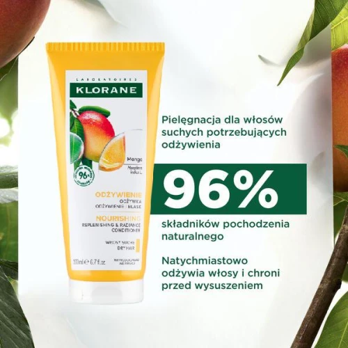 Klorane Mango, odżywka do włosów suchych i zniszczonych, 200 ml - Wzmacnia końcówki i ułatwia rozczesywanie - 2