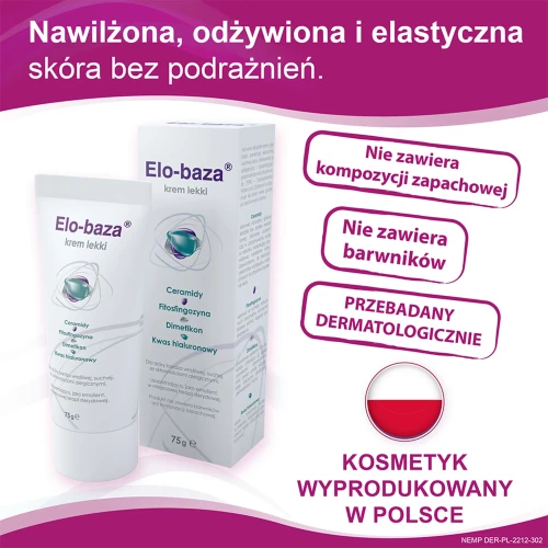 Elo-baza, krem lekki, 75g - Odbudowa bariery hydrolipidowej – krem do skóry bardzo wrażliwej, suchej i alergicznej - 5