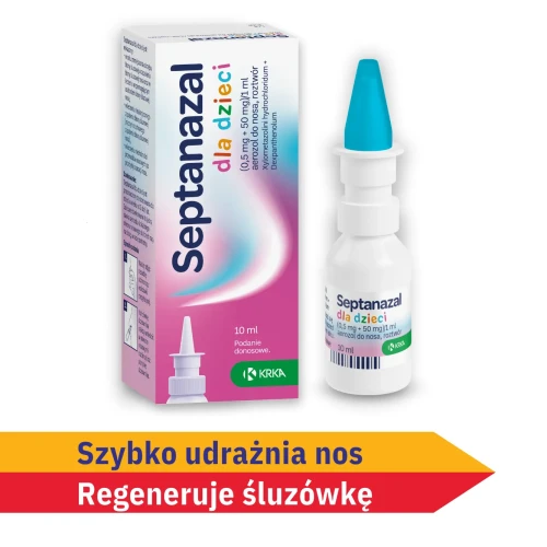 Septanazal dla dzieci (0,5 mg + 50 mg)/1 ml, aerozol do nosa 10 ml - Udrażnia nos i regeneruje śluzówkę - 1