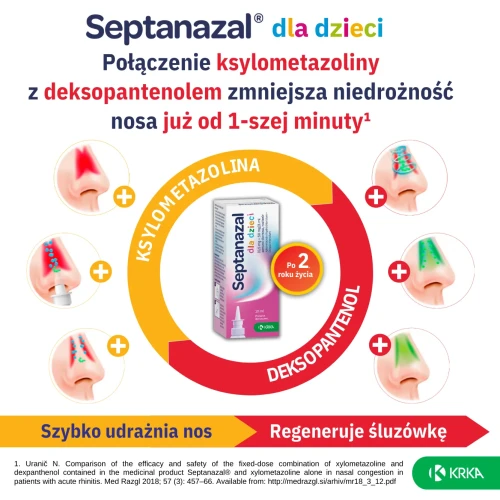 Septanazal dla dzieci (0,5 mg + 50 mg)/1 ml, aerozol do nosa 10 ml - Udrażnia nos i regeneruje śluzówkę - 4
