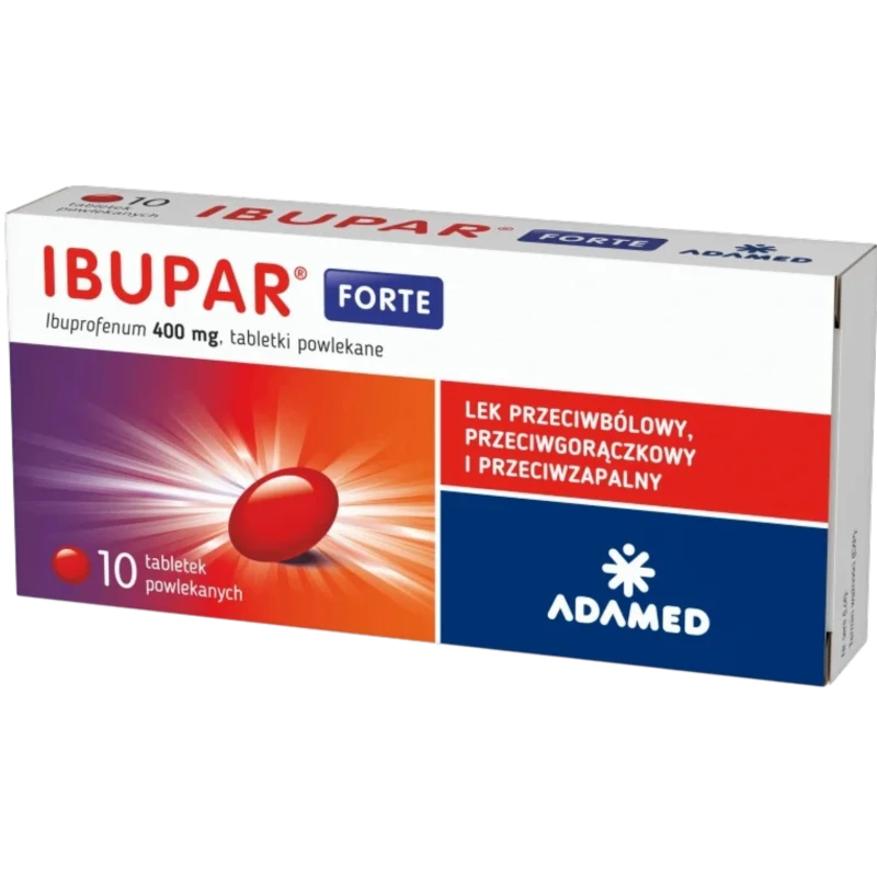 Ibupar Forte 400 mg, 10 tabletek - Na słaby i umiarkowany ból różnego pochodzenia - 1