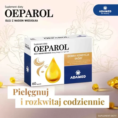 Oeparol, 60 kapsułek - Olej z nasion wiesiołka dziwnego tłoczonego na zimno, który pomaga utrzymać dobrą kondycję skóry - 1