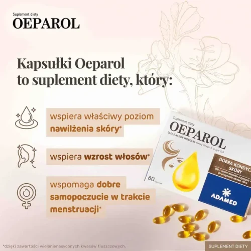 Oeparol, 60 kapsułek - Olej z nasion wiesiołka dziwnego tłoczonego na zimno, który pomaga utrzymać dobrą kondycję skóry - 3