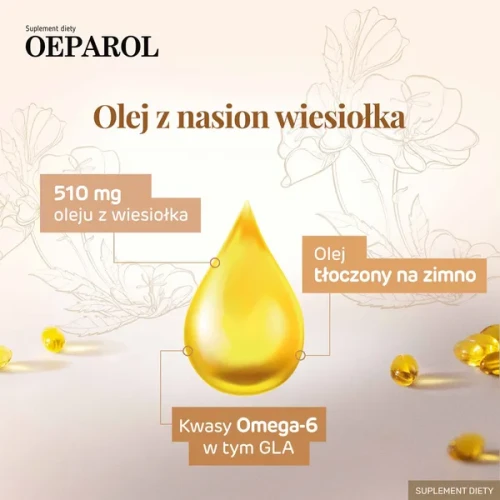 Oeparol, 60 kapsułek - Olej z nasion wiesiołka dziwnego tłoczonego na zimno, który pomaga utrzymać dobrą kondycję skóry - 4