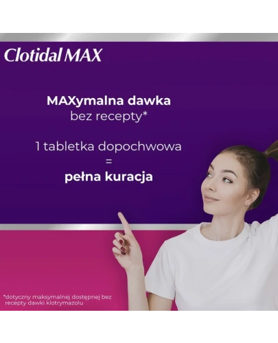 Clotidal Max tabletka dopochwowa, 1 sztuka - Którą stosuje się w leczeniu grzybiczego zapalenia pochwy i sromu - 1