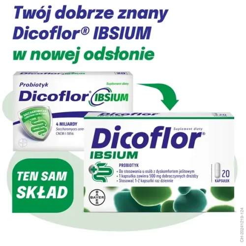 Dicoflor Ibsium, 20 kapsułek -  Probiotyk bez glutenu i laktozy  - 2