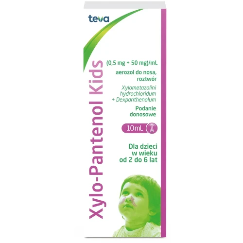 Xylo-Pantenol Kids aerozol do nosa, 10 ml - Aerozol do nosa, który zmniejsza obrzęk błony śluzowej nosa i ochronnia błonę śluzową - 1