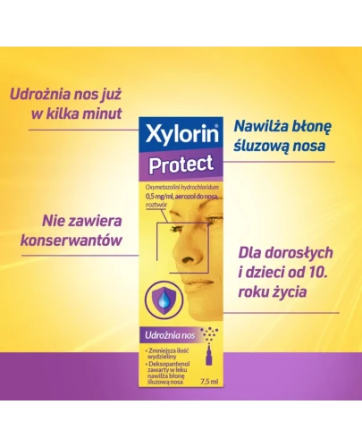 Xylorin Protect aerozol do nosa, 7,5 ml - Przy przeziębieniu i zapaleniu zatok - 1