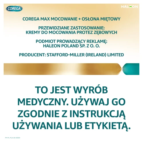 Corega Max Mocowanie + Osłona, krem do protez, 40 g - Klej do protez zębowych całościowych i częściowych, z precyzyjnym aplikatorem - 7