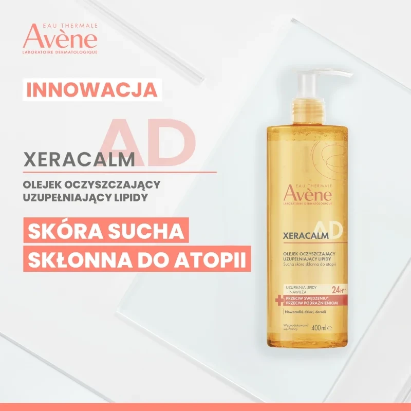 Avène XeraCalm A.D Olejek oczyszczający uzupełniający lipidy, 400 ml - Olejek oczyszczający uzupełniający lipidy do skóry suchej i bardzo suchej - 2