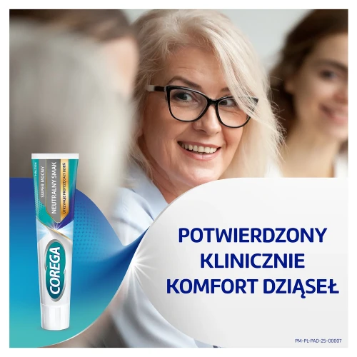 Corega Super Mocny XL, krem mocujący do protez zębowych, neutralny 70 g - Stabilizuje, zabezpieczenia utrzymanie funkcji protez zębowych - 5