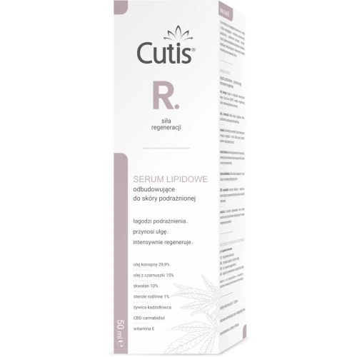 Cutis R lipidowe serum odbudowujące, 50 ml - Z olejem konopnym do pielęgnacji i regeneracji wymagającej skóry,  łagodzi podrażnienia - 2