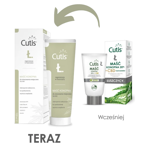 Cutis Ł Łuszczyca maść konopna  20%, 120 ml - Do pielęgnacji i aktywnej regeneracji skóry z objawami łuszczycy - 1