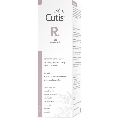 Cutis R Krem kojący do twarzy i na powieki, 75 ml - Koi, zmniejsza zaczerwienienie i długotrwale nawilża - 2